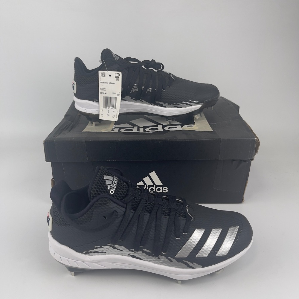 Adidas Afterburner 6 Speed Trap Baseball Cleats Men's US 6.5 Black White G27654